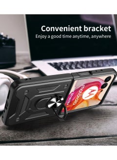 Generic Motorola Razr 50 Ultra 5G Case Cover, Slide Camera Lens Cover, 360°Rotating Kickstand Ring, Support Magnetic Car Mount Shockproof Mobile Phone Case Black  - Image 3
