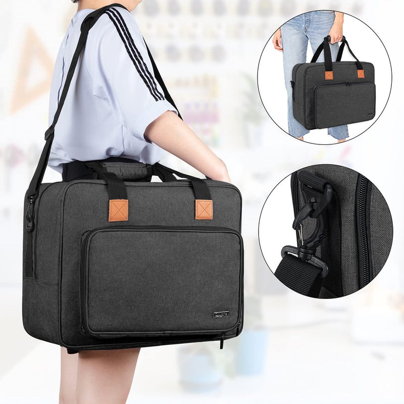 LUXJA Sewing Machine Bag, Portable Tote Bag Compatible with Most Singer, Brother Sewing Machines and Extra Sewing Accessories, Black - Image 5