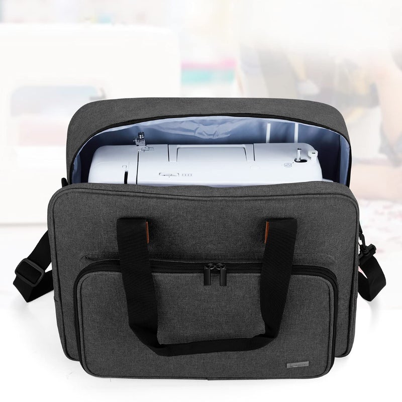 LUXJA Sewing Machine Bag, Portable Tote Bag Compatible with Most Singer, Brother Sewing Machines and Extra Sewing Accessories, Black - Image 3