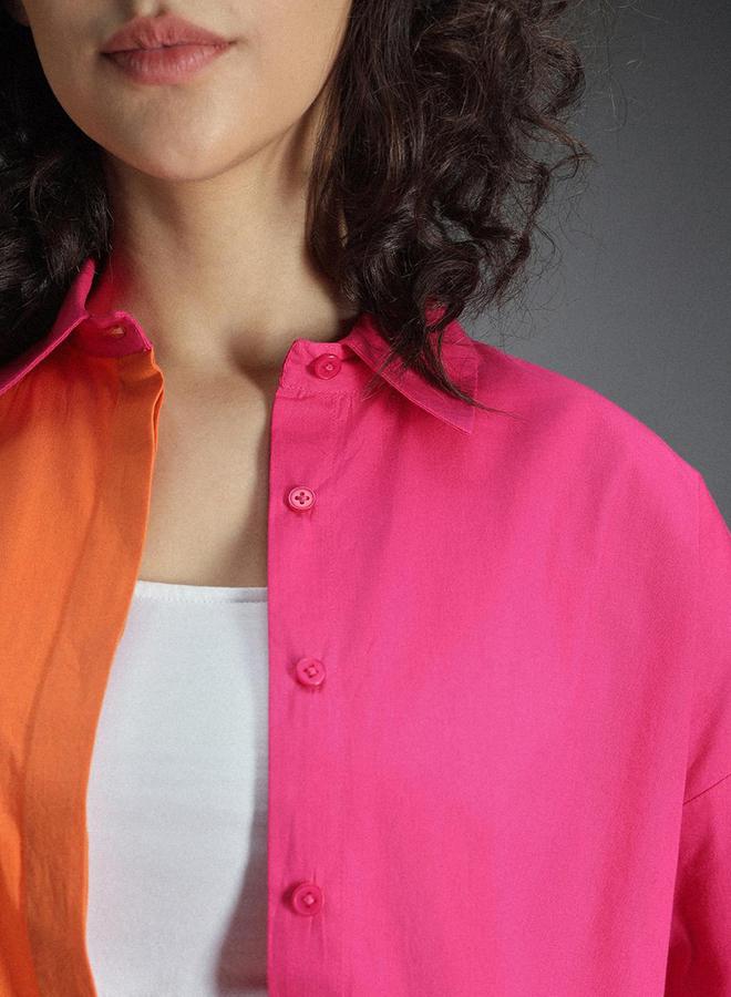 هاي ستار بلوزة فضفاضة بنمط كتل الالوان - Image 4