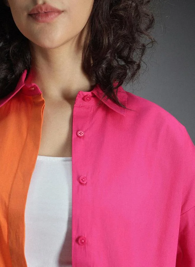 HIGH STAR Classic Oversized Color Block Casual Shirt by Styli