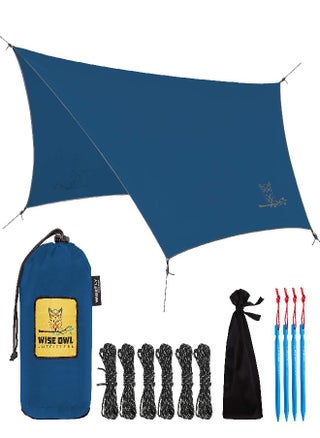 Wise Owl Outfitters Hammock Tarp, Hammock Tent - Rain Tarp for Camping Hammock - Camping Gear Must Haves w/Easy Set Up Including Tent Stakes and Carry Bag - Standard Blue - pzsku/Z7E62D4CAF4D471DF570AZ/45/_/1685702598/97dbb0d9-0e3a-4141-a73f-57fb73ea8e9b