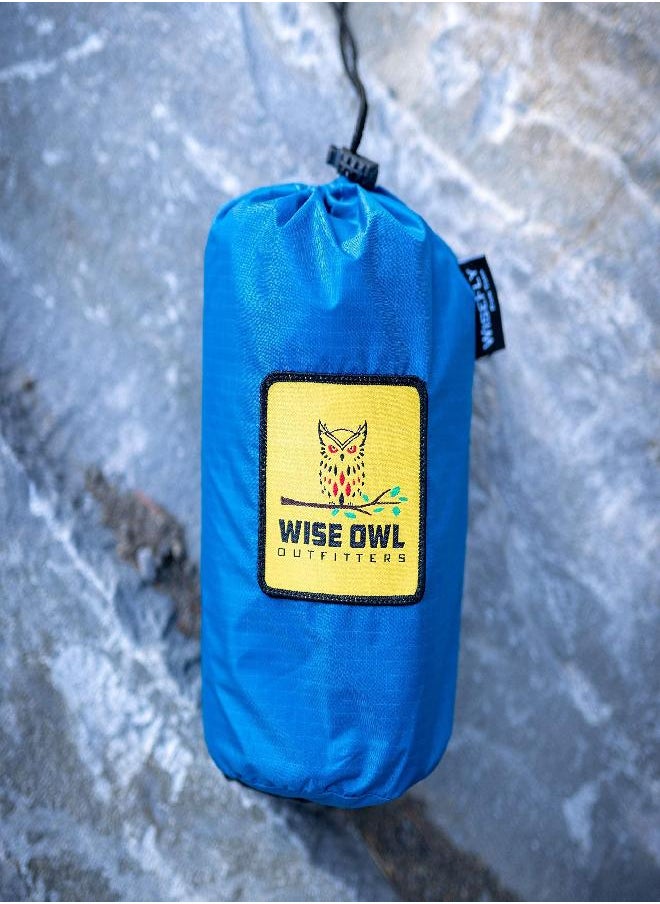 Wise Owl Outfitters Hammock Tarp, Hammock Tent - Rain Tarp for Camping Hammock - Camping Gear Must Haves w/Easy Set Up Including Tent Stakes and Carry Bag - Standard Blue