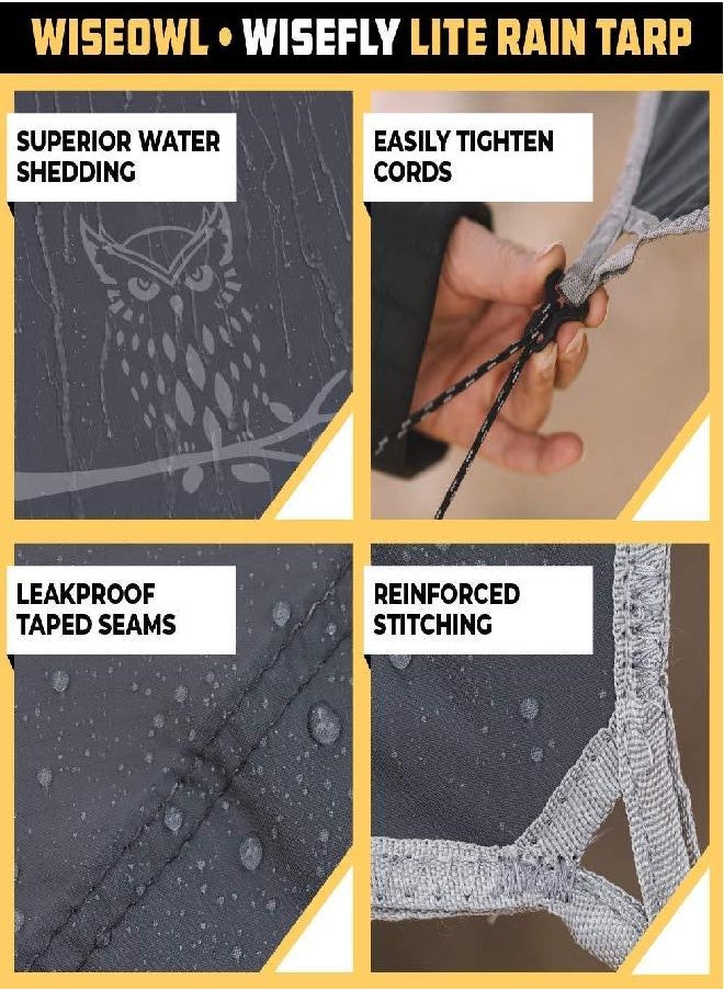 Wise Owl Outfitters Hammock Tarp, Hammock Tent - Rain Tarp for Camping Hammock - Camping Gear Must Haves w/Easy Set Up Including Tent Stakes and Carry Bag - Standard Blue