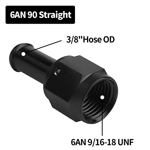 CNRAQR 6AN Female to 38 Barb Straight Swivel Fitting Adapter Aluminum Black 4Pcs - Image 5