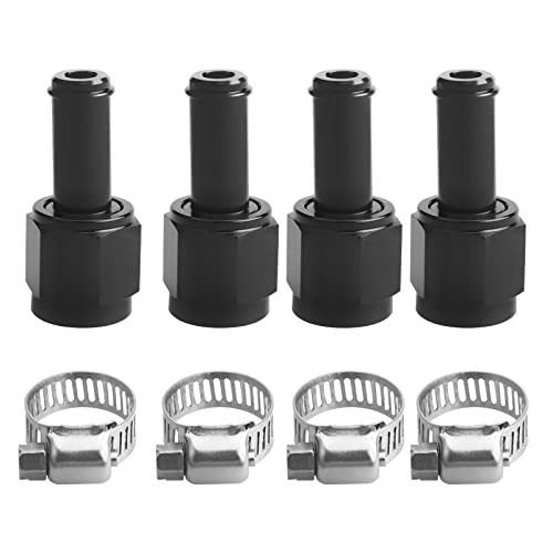 CNRAQR 6AN Female to 38 Barb Straight Swivel Fitting Adapter Aluminum Black 4Pcs - Image 1