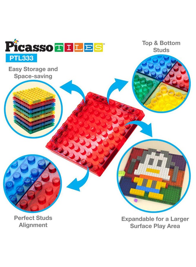 PicassoTiles 333 Pieces Magnetic Brick Tile and Magnetic Tile Combo Set, Action Figures included, Building Blocks STEM Toys, Educational Montessori Preschool Toddler classroom learning toys, Kids activity for Boys & Girls Age 3+ - Image 5