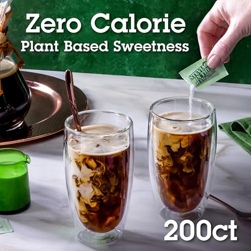 IN THE RAW Stevia In The Raw, Plant Based Zero Calorie, No Erythritol, Sugar Substitute, Sugar-Free Sweetener for Coffee, Hot & Cold Drinks, Suitable For Diabetics, Vegan, Gluten-Free, 200 Count Packets (1 Pack) - Image 2