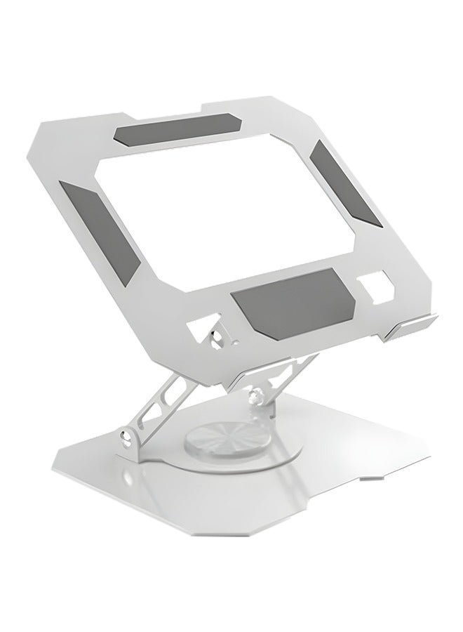 Metal Laptop Stand, Foldable 360-degree Rotation, Compatible with All Computers, White  - Image 1