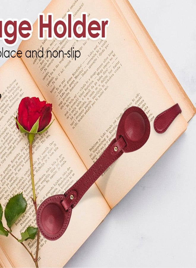 VANTOO Leather Weighted Bookmarks Page Holder for Women Men, Magnetic Bookmarks for Reading, Book Accessories Gift for Book Lovers Teachers Writers Authors Poets (Wine) - Image 3