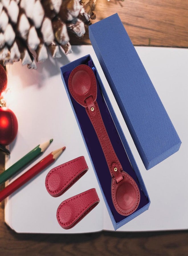 VANTOO Leather Weighted Bookmarks Page Holder for Women Men, Magnetic Bookmarks for Reading, Book Accessories Gift for Book Lovers Teachers Writers Authors Poets (Wine) - Image 4