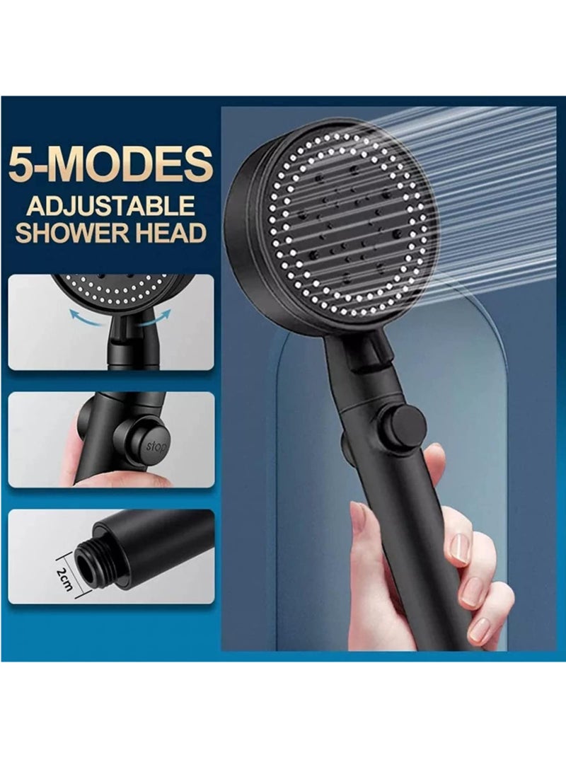 SYOSI Multi-Functional High Pressure Shower Head with 5 Modes, High Pressure Handheld Shower Head with ON/Off Switch, Water Saving, Easy to Install - Image 2