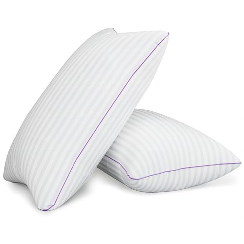 VAINOC Pillows Queen Size Set of 2Breathable Hotel Collection Bed Pillows for Sleeping Medium Firm Down Alternative Microfiber Filled20 x 30 Inches