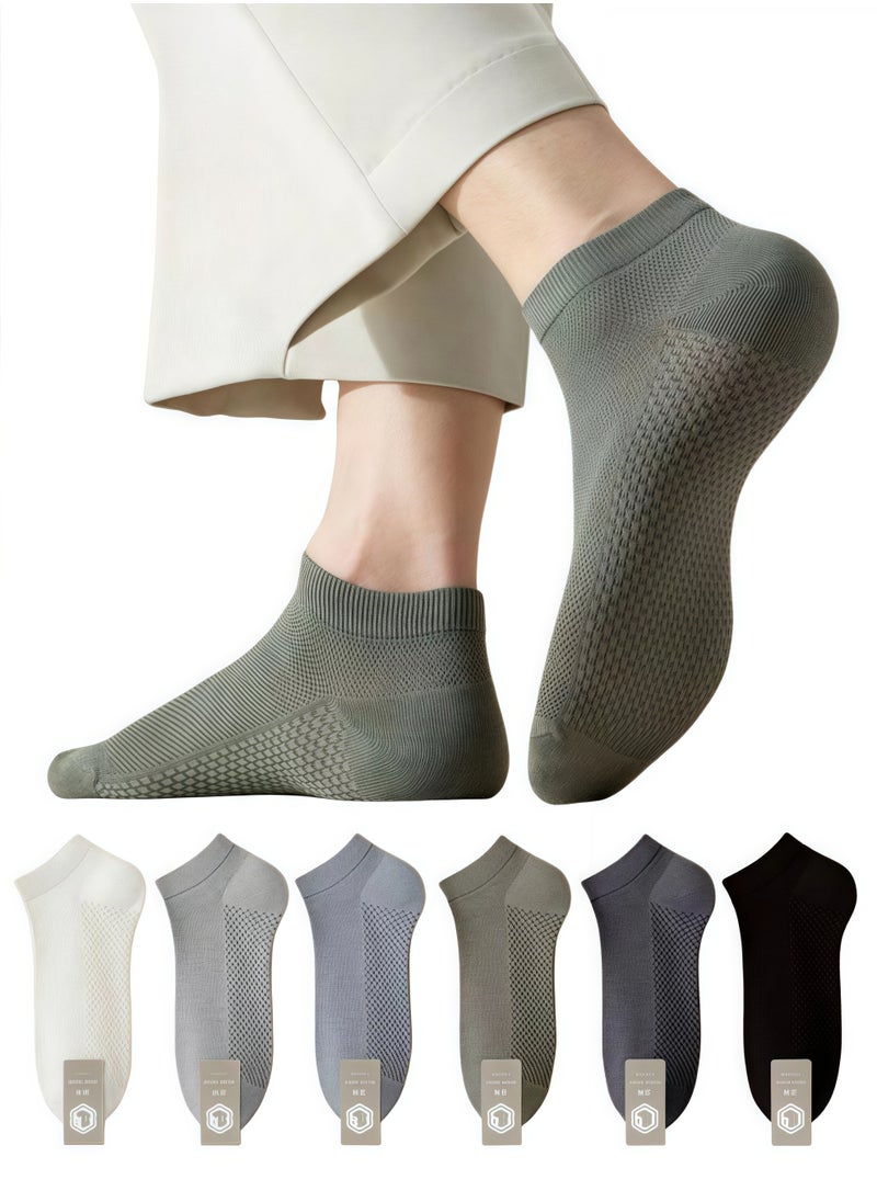 Lullaxx Lullaxx 6 pairs socks for men Cotton Ankle Socks,Breathable Lightweight and Comfortable for Spring, Summer,Multiple colors  - Image 1