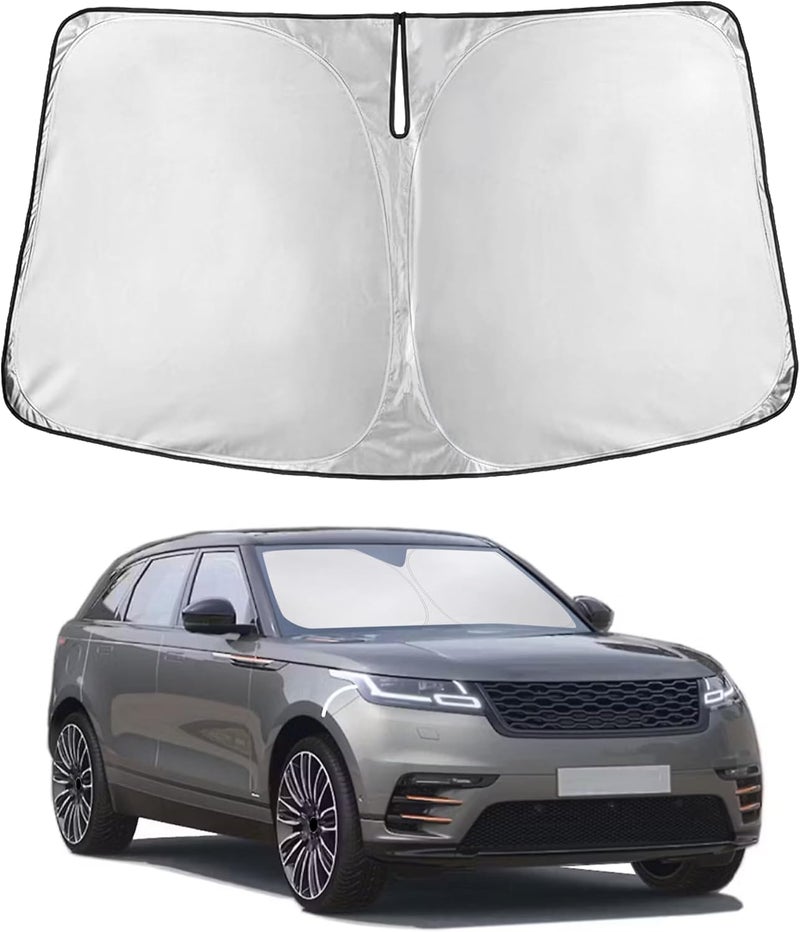 EcoNour Windshield Sunshade for Land Rover Range Rover Velar 2017–2026 | Custom Fit Front Window Sun Shade | Blocks Harmful UV Rays & Reduces Heat | Foldable Sun Visor with Storage Pouch - Image 1