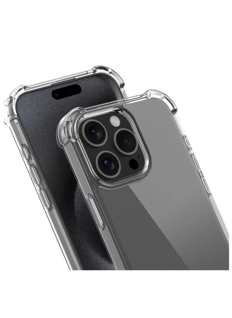 Generic ‏iPhone 16 Pro Case, Crystal Clear iPhone 16 Pro Case with Four Corner Anti-Fall Airbags, Slim Flexible TPU Airbag Bumper Shock Absorption Case Cover Fit for Apple iphone 16 Pro (Clear)  - Image 1