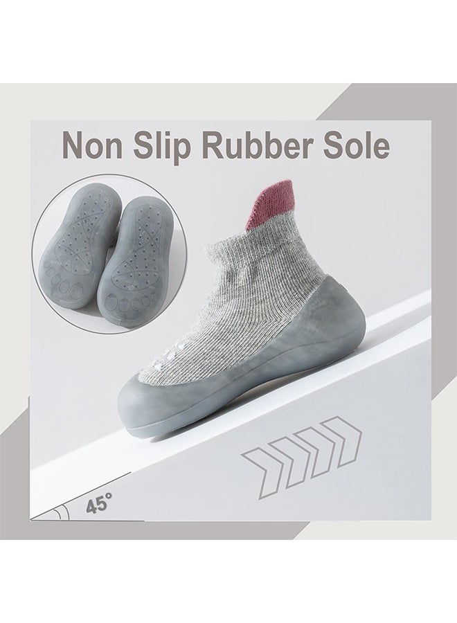 11.5cm Insole Length Unisex Baby Sock Shoes for Toddlers, Non-Slip Soft Rubber Sole Infant First Walking Shoes, Comfortable Sneaker Slippers for Baby Boys & Girls - Image 2