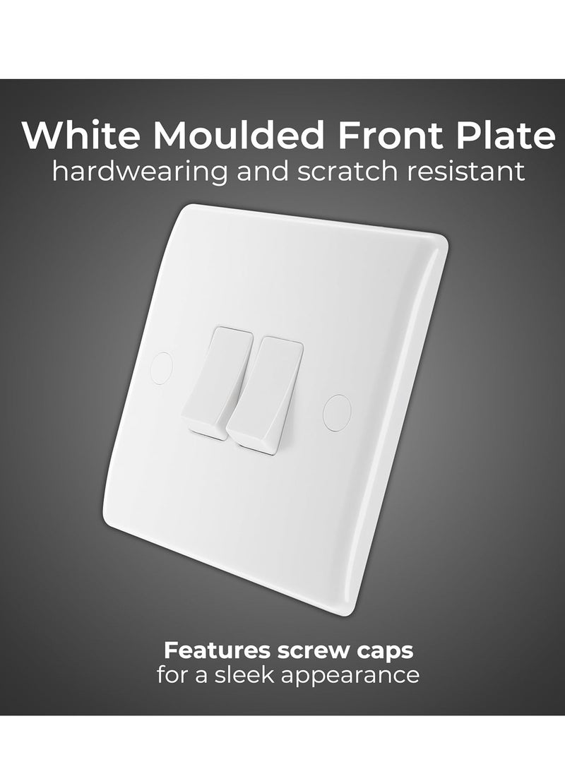 Generic 2-Gang White Moulded Wall Light Switch – 10A | Modern & Sleek Design  - Image 5