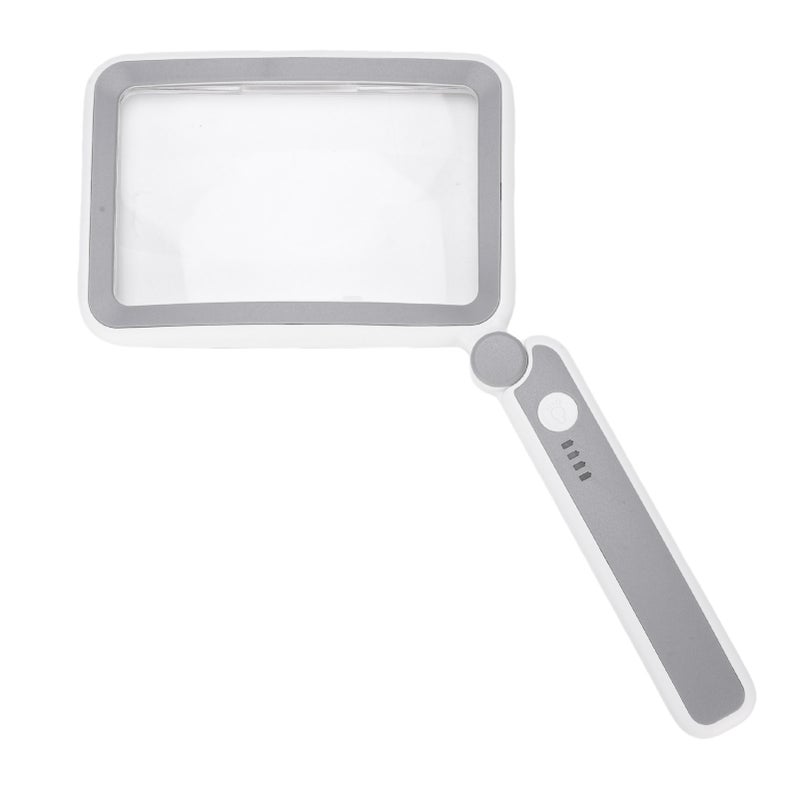 LED Lighted Magnifying Glass 3.5X Rechargeable Folding Handheld Rectangular Magnifier with Light - Image 2