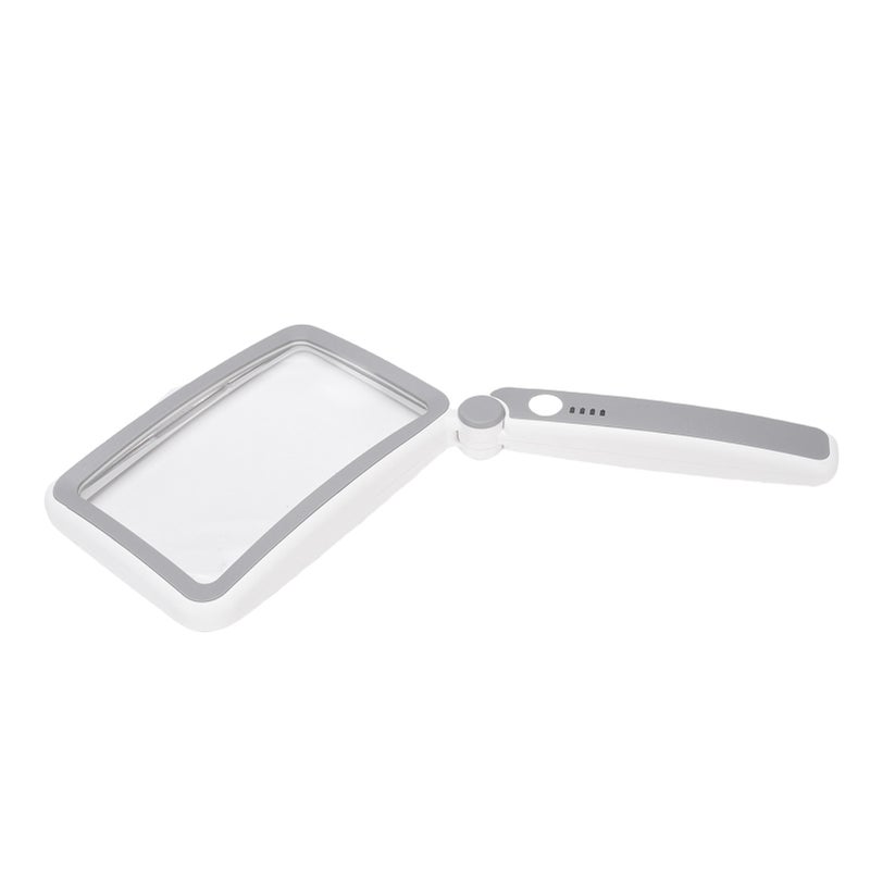 LED Lighted Magnifying Glass 3.5X Rechargeable Folding Handheld Rectangular Magnifier with Light - Image 4