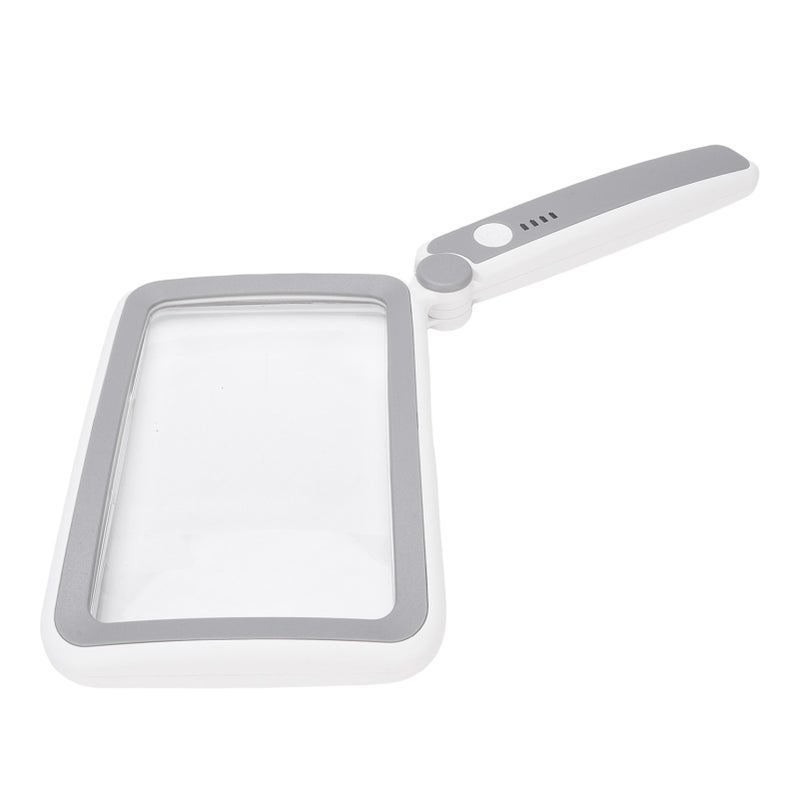 LED Lighted Magnifying Glass 3.5X Rechargeable Folding Handheld Rectangular Magnifier with Light - Image 3