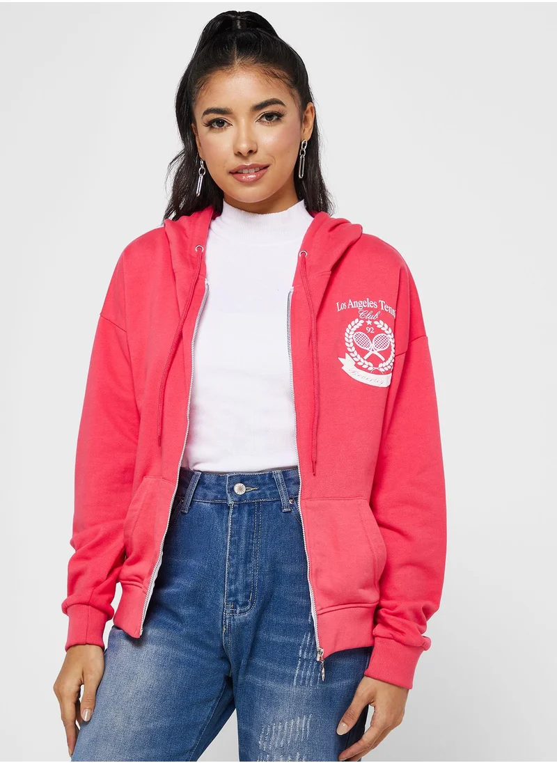 Ginger Graphic Hoodie With Puff Print