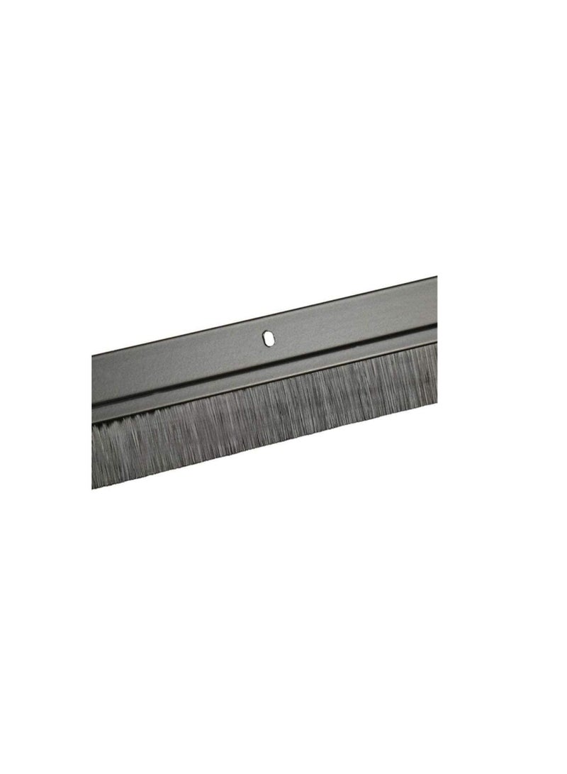 Door Bottom Brush & Rubber Seal with Screw for Exterior/Interior Doors, Insulation Door Seal Sound Proof Under Door Draft Blocker- Keeping Noise Repellent & Dust (90cm, Brush Black) - Image 1
