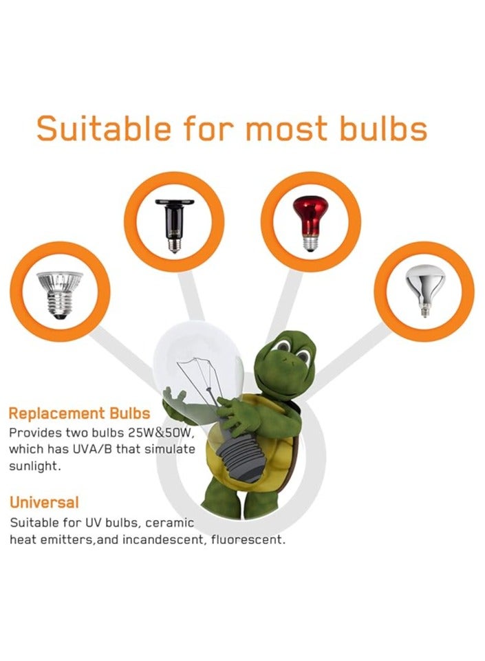 Generic Reptile Heat Lamp with 50W Bulb, Tortoise Heat Lamp, Heating Lamp with Clamp, Adjustable Habitat Basking Heat Lamp,UVA/UVB Light Lamp 360° Rotatable Clip and Dimmable Switch for Aquarium, E27 Clamp on Pet Heating Emitter for Reptiles Amphibians Lizards Turtle Snakes(Bulb Included)  - Image 5
