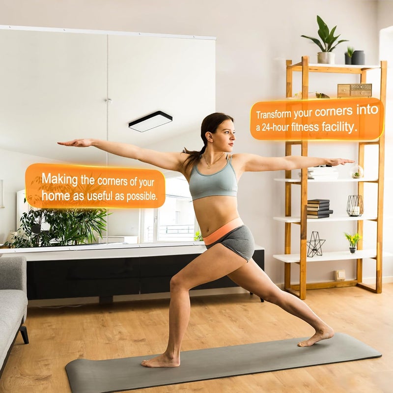 Delma Home Gym Mirror,48''x24''x2PCS White,Large Full Body Tempered Glass Frameless, Wall-Mounted for Gym, Yoga, Garage, Bedroom, Bathroom - Image 4