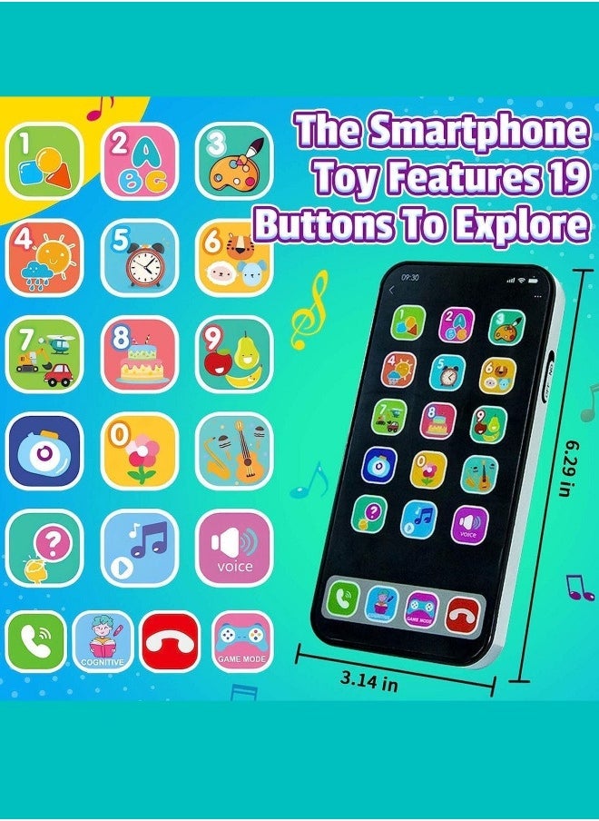 Baby Phone Toy, Baby Toy Phones that Can Touch and Slide, Children's Phone with Music, Interaction, and Educational Functions, Toy Phone Suitable for Children Aged 3+Years Old, White - Image 4