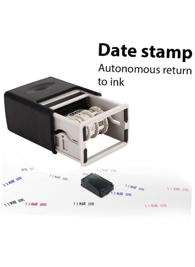 Bukela Date Stamp , 1 Pcs Self Printed English Date Stamp , Mini Letter Wheel Plasticine Set , Embossed Accounting Supplies Roller Stamp , Diy School Office Supplies  - Image 5