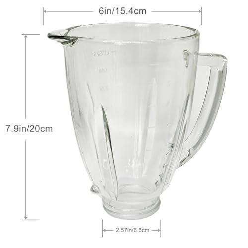 Kuntorie 6 Cup Blender Glass Jar with Blade, Blender Replacement Parts for Aspas Para Licuadora Oster Osterizer Classic Series (NOT fit Pro, Master or Versa models) - Image 4