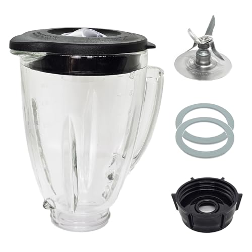 Kuntorie 6 Cup Blender Glass Jar with Blade, Blender Replacement Parts for Aspas Para Licuadora Oster Osterizer Classic Series (NOT fit Pro, Master or Versa models) - Image 1