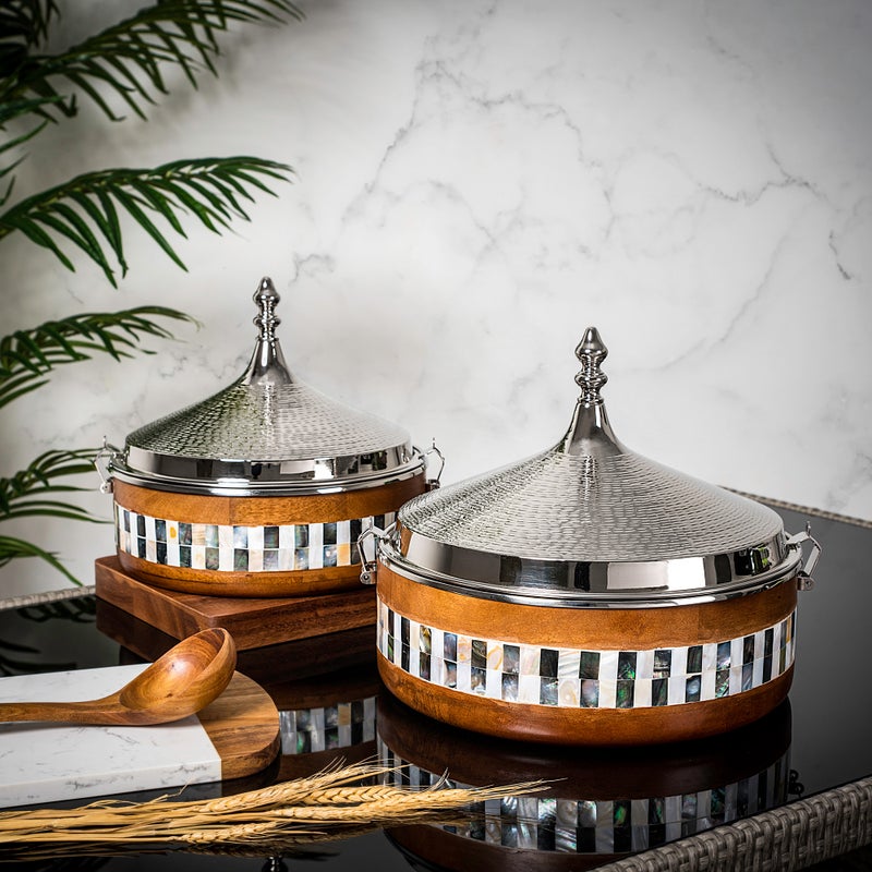 لا ميسا حافظة طعام للتقديم مطلي بالنيكل - Image 1