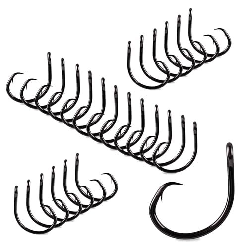 Mustad Demon Perfect Inline Circle Hook 39950NP 3X Strong Fishing Hooks Wide Gap Circle Hook Packs for Saltwater Freshwater Fishing Original Design Big Hooks Black Nickel Size 2025 Packs - Image 1