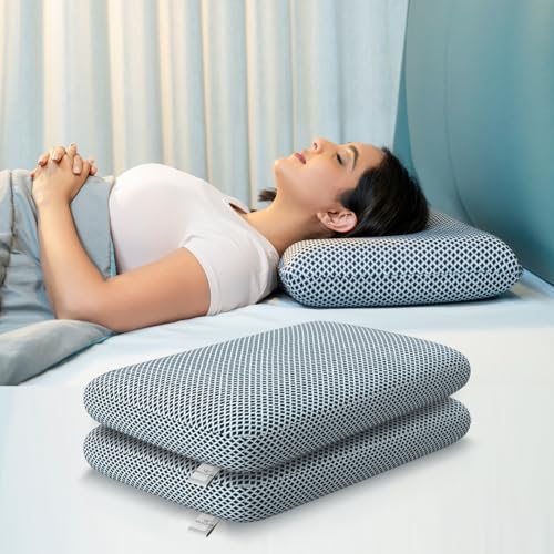 WELLGIVER Orthopedic Memory Foam Deep Sleep Pillow | 2 Years Warranty | Design for Neck & Shoulder Pain Relief | 20 x 13 x 4 Inch | Standard | Removable Zipper Cover | Pack 2 - Image 1