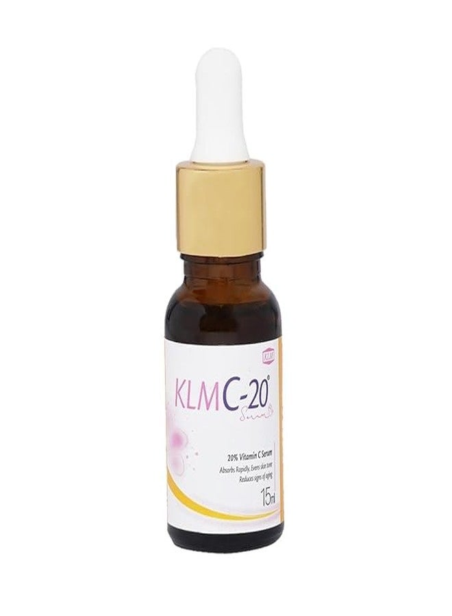 KLM C-20 20% Vitamin C Serum 15ml | Anti-Aging, Brightening & Even Skin Tone | Fast Absorbing - Image 2