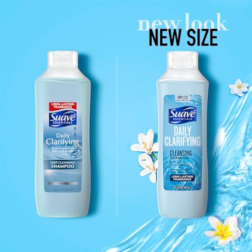 Suave Clarifying Shampoo, Family-Size 4-Pack – pH-Balanced & Hypoallergenic Daily Deep Cleansing Shampoo for Normal to Oily Hair, 22.5 Oz Ea - Image 2
