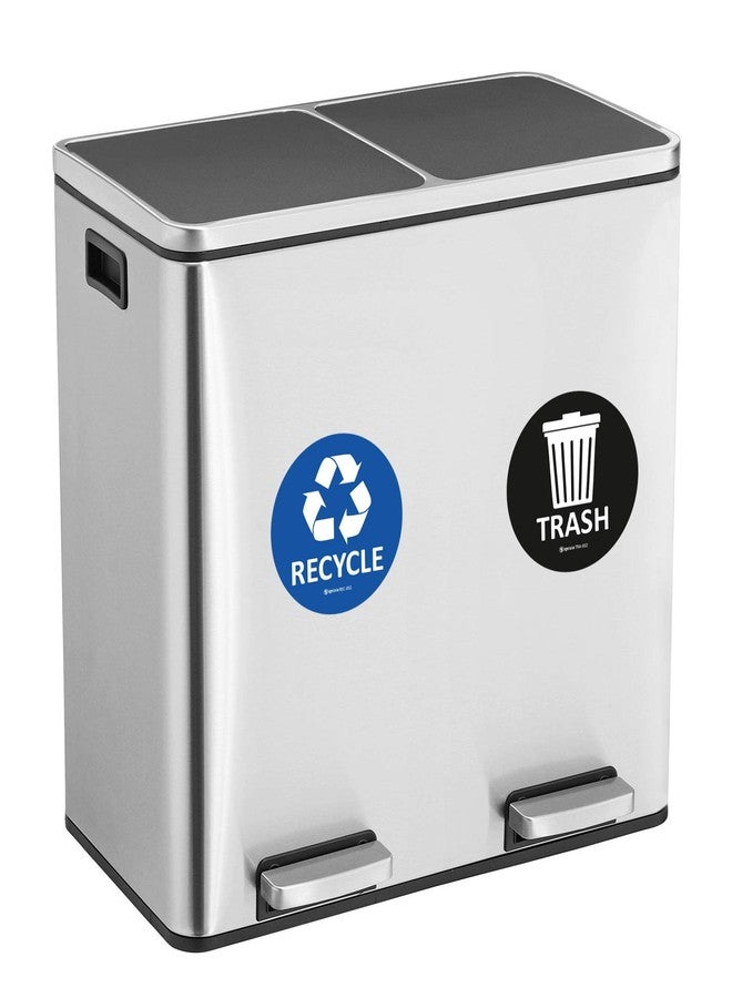 IGNIXIA (Pack of 4 Recycle & Trash Stickers Combo Indoor & Outdoor Trash Bin Decals Recycle & Trash Symbols Sticker 4 X 4 Inches Self Adhesive Peel & Stick (Blue and Black) - Image 5