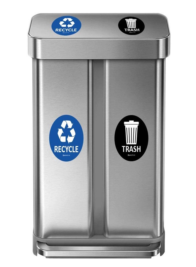 IGNIXIA (Pack of 4 Recycle & Trash Stickers Combo Indoor & Outdoor Trash Bin Decals Recycle & Trash Symbols Sticker 4 X 4 Inches Self Adhesive Peel & Stick (Blue and Black) - Image 2