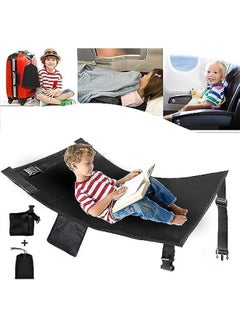 Beauenty Airplane Bed for Toddler, Airplane Footrest for Kids Seat Extender, Portable Toddler Travel Bed, Airplane Leg Rest for Kids to Lie Down, Baby Travel Essentials for Flying Sleeping（Black）  - Image 1