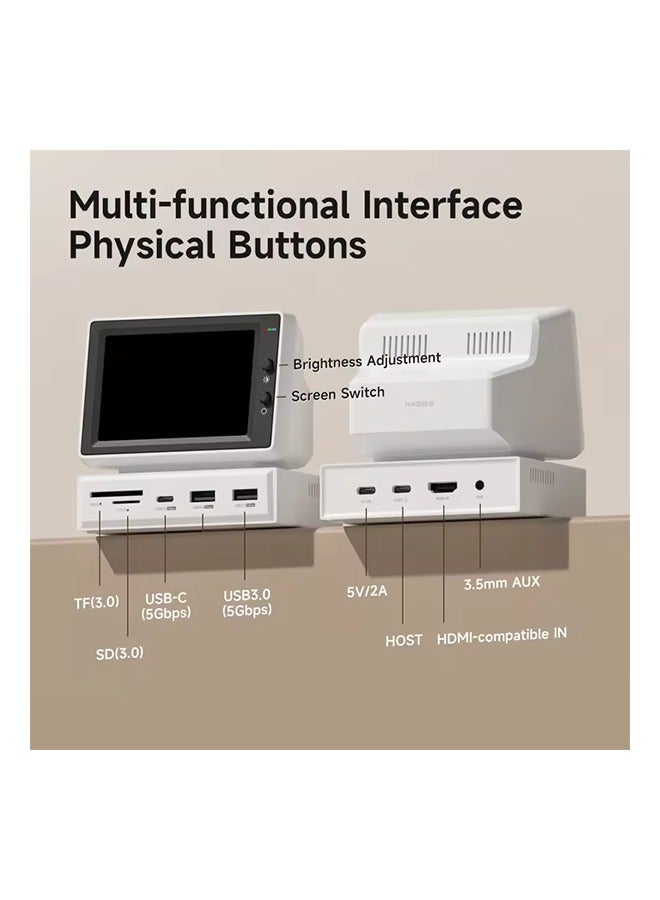 3.5inch IPS Mini Screen AIDA64 Mini PC CPU RAM HDD Data Monitor Display Sub Screen with USB C Hub for Laptop PC MacBook - Image 2