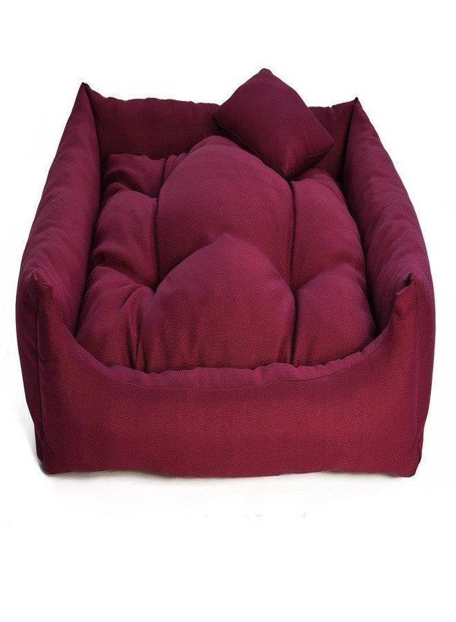 Gorgeous Nylon Super Soft Reversable Dual Maroon (Dog and Cat Bed)-Medium