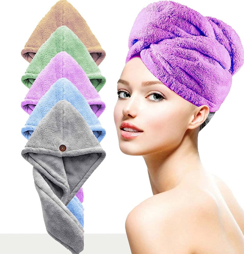 AYUS Hair Towel Wrap for Women Hair-Drying Bathrobe Magic Hair Warp Towel Super Quick-Drying Microfiber 500 GSM Hair Towel(Multi Color) (Microfiber Hair Wrap Plain, 2) - Image 2