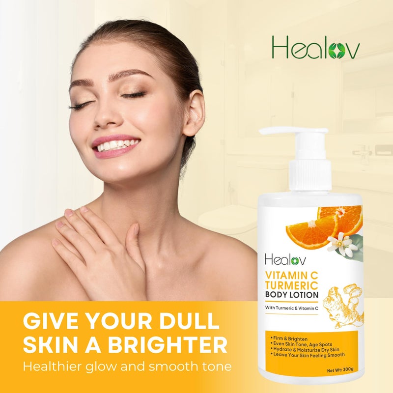 Healov Turmeric Lotion for Dark Spots â€“ Natural Skin Brightening Body Lotion â€“ Turmeric Face Cream to Cleanse Skin, Fight Acne, Even Tone, Clear Scars, and Sun Damage â€“ Dark Spot Cream for Hyperpigmentation - Image 2