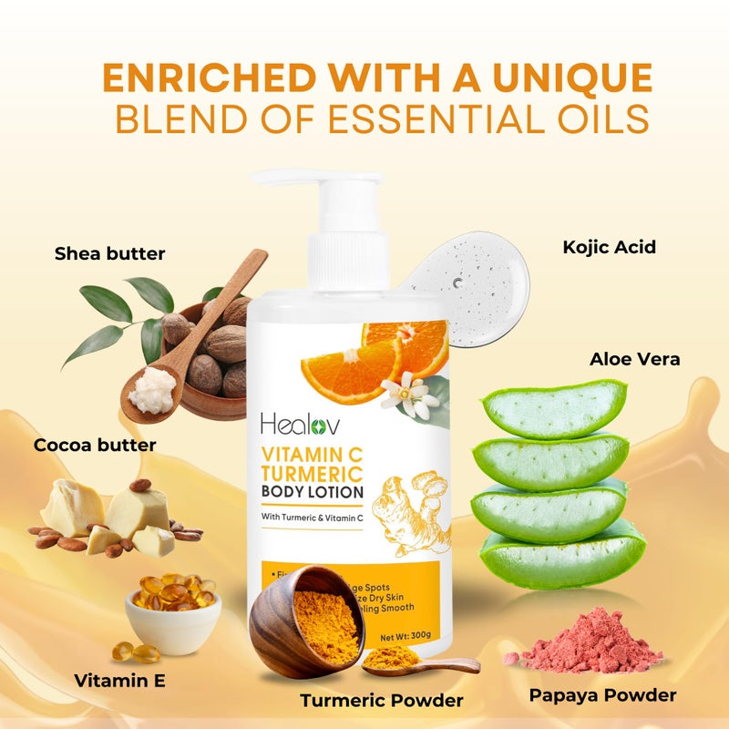 Healov Turmeric Lotion for Dark Spots â€“ Natural Skin Brightening Body Lotion â€“ Turmeric Face Cream to Cleanse Skin, Fight Acne, Even Tone, Clear Scars, and Sun Damage â€“ Dark Spot Cream for Hyperpigmentation - Image 5