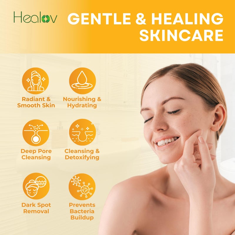 Healov Turmeric Lotion for Dark Spots â€“ Natural Skin Brightening Body Lotion â€“ Turmeric Face Cream to Cleanse Skin, Fight Acne, Even Tone, Clear Scars, and Sun Damage â€“ Dark Spot Cream for Hyperpigmentation - Image 4
