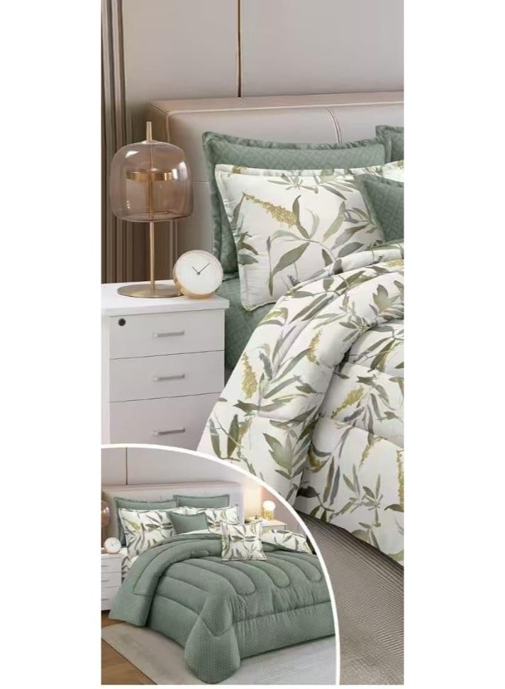 ريد روز مفرش نفرين ملكي فخم بتصميم مشجر حصري والوان جذابة تناسب ديكور غرفتك مقاس 240*260سم - Image 2