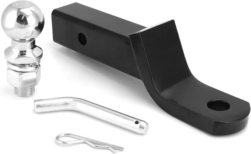 QWORK ® Towing Hitch for US Vehicles Lowered 50 mm - 2800 kg Load Capacity - 50 mm Ball Mount - 16 mm Pin and Clip - Image 3