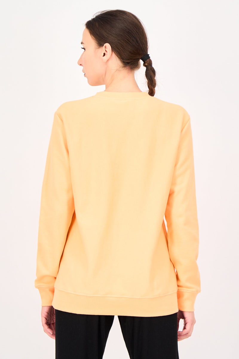 Champion Women Sportswear Fit Long Sleeve Outdoor Sweatshirt, Orange - Image 3